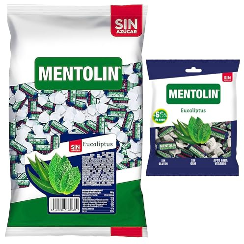 Mentolín caramelos duros eucaliptus s/a bolsa 1kg y de regalo eucaliptus s/a bolsa 50g