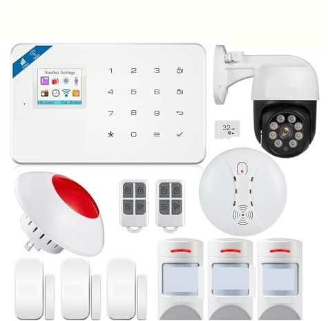 Sistema di allarme per la sicurezza domestica, Smart Alarm GSM Tuya Smart Home Alarm System Kit 433 Mhz Di Allarme Wireless Di Sicurezza Telecamera IP Sensore Di Movimento Anti-animale Domestico per l