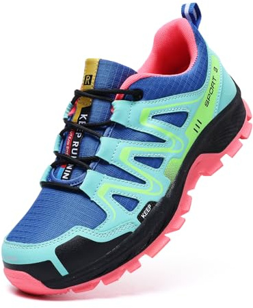 YHSGW Waterproof Hiking Shoes Women Casual Lace-Up Non-Slip Lightweight Comfortable Running Tennis Fashion Sneakers for Women Walking Trekking Outdoor Shoes Blue Green