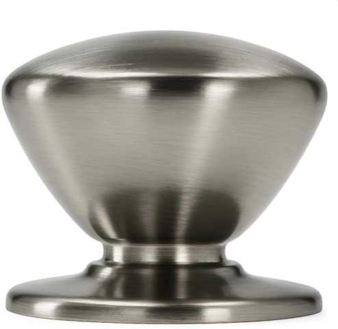 trust4care 2-Pack Extra Large Brushed Satin Nickel Bi-fold Closet Dummy Door Knobs with Wide Base, Brass Wardrobe Dresser Kitchen Cabinet Pantry Doorknobs, 1-3/5“ Bathroom Drawer Pulls Handles