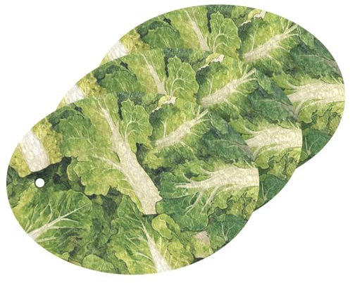 Green Lettuce Leaves Illustration Absorbent Scrub sponges for Dishes All-Purpose Decorative Cleaning sponges for Household use for Dishes,Pots,Pans All at Once (3 Count)