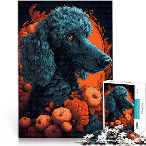 Puzzles de 1000 pièces pour Adultes Caniche Chien Charmant Fait de Bois，Convient aux Personnes âgées de 14 Ans et Plus Difficile et Stimulant Cadeaux de Jeux de Noël。Taille：50x75cm