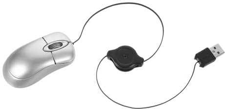 SHINEOFI Mouse Ottico USB Retrattile Compatto Cavo, Mini Mouse per PC e Notebook, Design Ergonomico Ambidestro, Plug And Play per Viaggi e Uso Professionale Colore Casuale