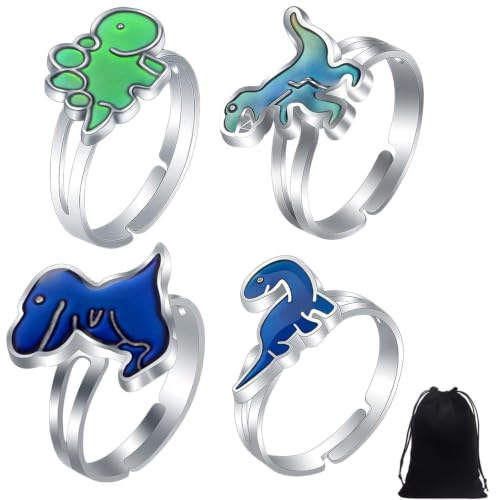 BrKern 4 Stimmungsring, Temperaturwechsel Schmuck, Emotionen Spielzeug | Stimmungsring Farbwechsel Schmuck, Verstellbare Ringe, Emotionale Entwicklung Spielzeug, Partyaccessoires, Täglic