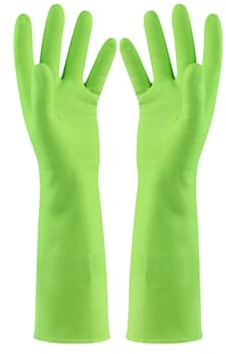 Generisch 6PC Gummihandschuhe, Wiederverwendbare Gummi Haushaltshandschuhe, Gummihandschuhe mit Rutschfestem Griff, Putzhandschuhe, Haushaltshandschuhe, Spülhandschuhe, Handschuhe Küche (Grün)
