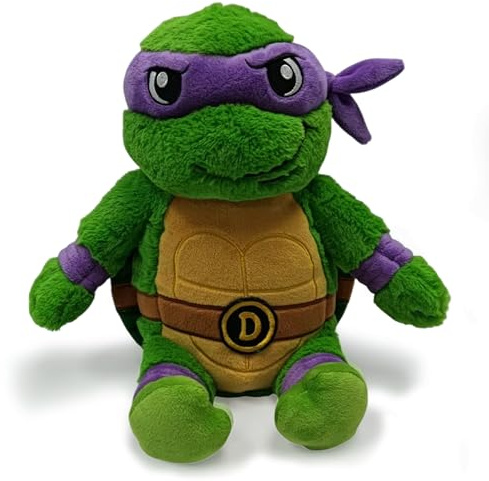 Warmies Almohadilla térmica Donatello de las Tortugas Ninja, almohadilla térmica apta para microondas, con peso y aroma a delicada lavanda francesa (morada).