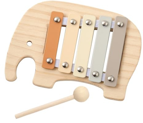 5-Noten Xylophon Musikspielzeug Wahrnehmungs Schlaginstrument Holz 5 Töne Mehrfarbig Mit Elefantenmotiven Für Kleinkinder Pädagogisches Musikspielzeug