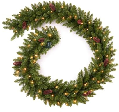 Artificial Pine Garland With LED Lights, Christmas Cypress Greenery Vine For Mantel, Table, Xmas Tree Home Decor(180cm)