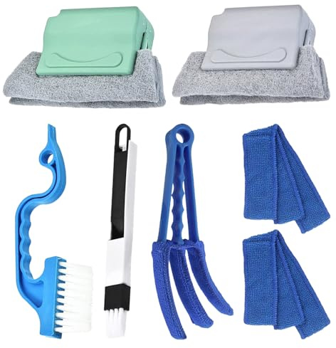 7 PCS Window Groove Cleaning Brush | Venetian Blind Cleaner Tool, Magic Window Cleaning Brush, Brush Head Suitable for Narrow Grooves and Irregular Gaps