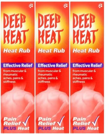 Heat Rub 35g x 3, Fast Muscle Pain Relief Warming Cream, Massage Soothing Formula with Welari Thank You Card | (3 Pack)