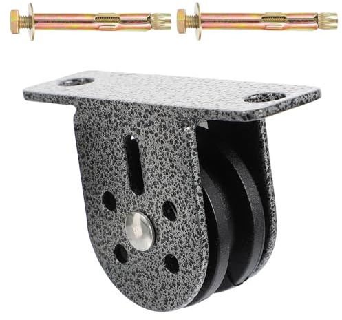 Veemoon Bloque de Polea Simple para Montaje en Pared con 2 Pernos, Rueda Silenciosa de Rodamiento para Entrenamiento Fitness, Elevación Pesada, Accesorio Gimnasio para Equipos de