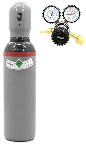 Bombona de gas de nitrógeno, hidrógeno, 5 litros, NH5 (95/5) + reductor de presión de 200 bar (juego), gas formier, llenado y nuevo para detección de fugas de aire acondicionado Bestschweissen.de