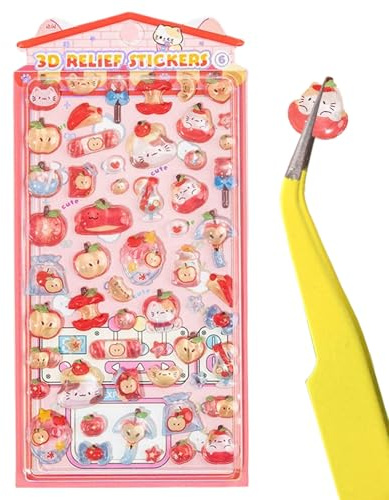 Adesivi 3D In Rilievo,Adesivi Cartone Animato | Decalcomanie Scrapbook - Per Scrapbooking, Diario, Laptop, Artigianato, Bambini, Ragazze, Favori Di Feste, Ricompense Di Classe