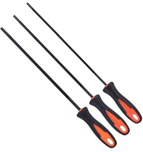 Fukaisu 3pz Lime Motosega per STIHL, 3 Specifiche Acciaio Cuscinetti Lime Motosega Compatibili con Catene LP da 3/8 .325 e .404 con Impugnatura Ergonomica per Lavorazione del Legno