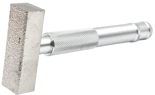 HERO Profi Diamant Abrichter Schleifstein 45 x 15 mm – Abrichtdiamant Schleifscheibenabrichter zum Schleifen von Entgratungsscheiben - Metallkorpus mit Alu-Rändelgriff – Schleifscheibe Grit 120 fein