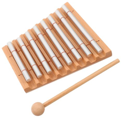 JUMPLAWN Metall Glockenspiel Xylofon med Toner Träslagverksinstrument för Barnmusik och Musikundervisning Bärbar Tonbar Klangspel för Förskola och Resa