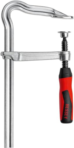 BESSEY Omega-Schraubzwinge GM60Z-2K | 600 mm Spannweite | 120 mm Ausladung | OMEGA-Bogen reduziert Spannkraftverlust bei Vibrationen und sorgt für konstante Fixierung und präzise Ergebnisse