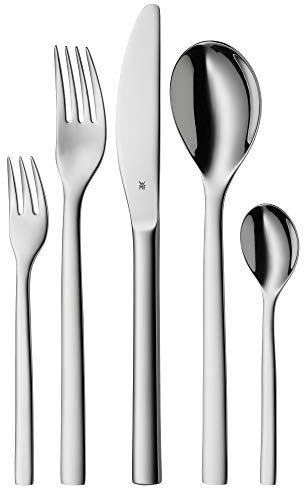 WMF Atria Vorteils Besteck Set 12 Personen, Essbesteck 60 teilig, Monobloc-Messer, Cromargan Edelstahl poliert, spülmaschinenfest
