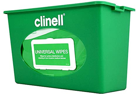 Clinell Wall Mount Dispenser - Wipe Dispenser - Easy to Clean, Ideal for Hospitals and Care Homes - Green