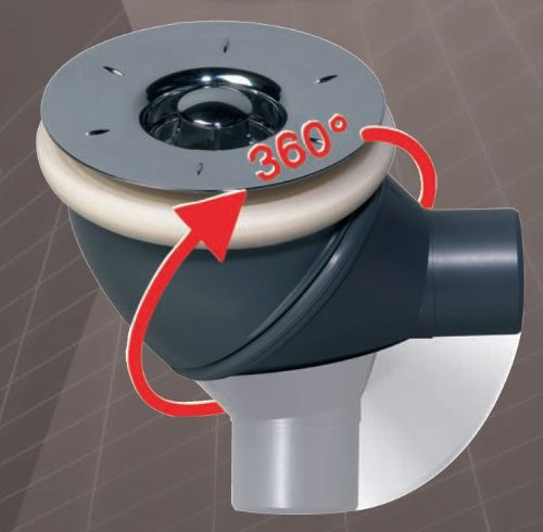Ablauf Dusche verstellbar mit Haarfänger Sifon Abfluss D 90 waagerecht senkrecht verstellbar
