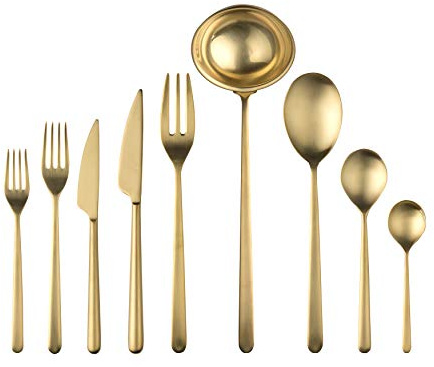 MEPRA Linea Ice Oro Servizio, 75 Pezzi, Acciaio Inossidabile 18/10