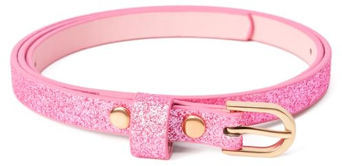 Peppercorn Kids Ultra Skinny Sparkly Belt S/M 4-7YR Candy Pink