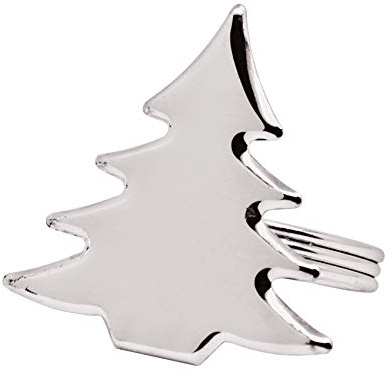 EDZARD 4er Set Serviettenring Tannenbaum (L 5 cm), edel versilbert | anlaufgeschützt, Weihnachtsdeko, Tischdekoration, Adventszeit, Weihnachtstisch, Geschenkidee
