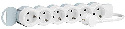 Legrand, 695016 Bases Múltiples Standard - Regleta con 6 enchufes, cable de 1,5mts de la gama ‘Standard’, 6 tomas corriente, color blanco