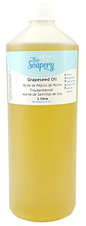 Grapeseed Oil 1 Litre - Cosmetic Grade - Also a Carrier Oil for Massage and Aromatherapy
