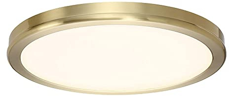 WAC Lighting dweLED, Geos 10in LED Round Low-Profile Flush Mount 2700K in Brass