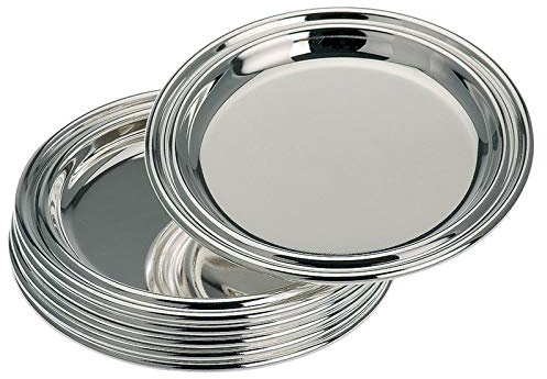 Glasuntersetzer Set Ø 8 cm innen - 6-teilige runde versilberte Getränke-Untersetzer - ideale Tischunterlage für Flaschen, Gläser, Tassen, Becher gegen Kratzer und Flecken