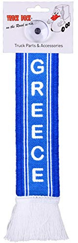 TRUCK DUCK® LKW Auto Minischal Greece Griechenland Trucker Mini Schal Wimpel Flagge Fahne Saugnapf Spiegel Deko