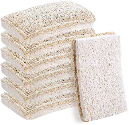 WANGDA.G Loofah Dish Sponges Kitchen,Organic Natural Sponges for Dishes,Non Scratch Eco Friendly Biodegradable for Cleaning,6PCS
