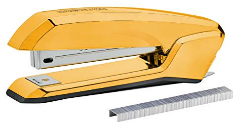 Bostitch Office Ascend 3-in-1 Heftgerät mit integriertem Entferner und Heftklammeraufbewahrung, 20 Blatt Kapazität, Gold Chrom