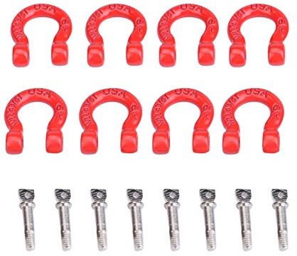 Gancho de bloqueo RC, Grillete de remolque RC 8PCS Ensamblar piezas Grillete de remolque de metal Gancho de bloqueo de rescate RC Coche de oruga de escalada para Axial SCX10 TAMIYA CC01 RC4WD D90 D110
