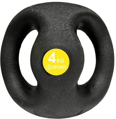 MEDECINE Ball avec Double POIGNEES Sporti 4 Kg