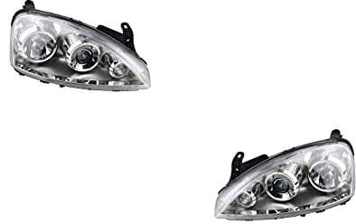 Johns, Juego de faros delanteros para Opel Corsa C 07/03-12/09 FF-H7/H7 Juego izquierdo y derecho