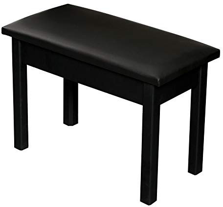 DRSM Luxus Soft Piano Hocker E-Piano-Hocker mit Speicher PU-Leder atmungsaktiv Professionelle Digital Piano Hocker for 2 Personen mit dicken Kissen Gepolsterter Sitz (Schwarz One Size)