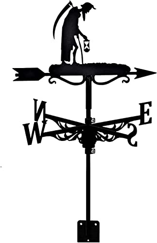 ZEELYDE Weathervane,Weather Vane Retro Durable Wind Direction Stainless Steel Metal Man Indicator Roof Mount Outdoor Garden Decoration Gift for Home,Old Father Time