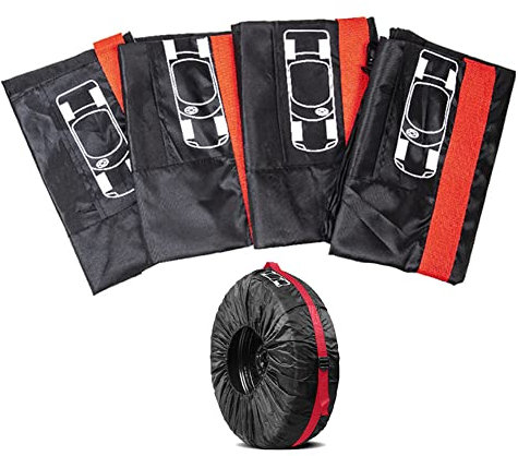 Wooauto Reifenabdeckungen & Reifentaschen, Auto staubdichte Reifentaschen Rund Heavy Duty Wheel Tire Cover Bag mit elastischem Banddesign für Rv Wheel Camper SUV,L: 19 Zoll-23 Zoll, 4 STK