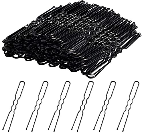 KINDOYO Metall Haarspangen Set - 5cm Bobby Pins für Dutts, Haarknoten, U-förmige Pins, Haarstyling-Zubehör für Hochzeit, Salon und Zuhause, Schwarz, 200PCS