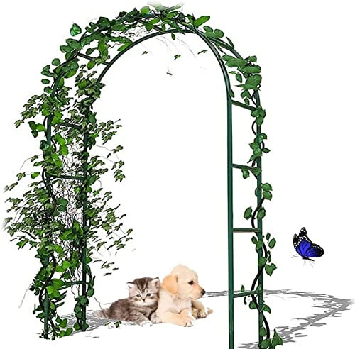 Arche Jardin Aluminium Largeur, Arche À Rosiers Métal, Filet À Plantes Grimpantes, Filet de Treillis, pour Récolte de Concombres, Légume, Vignes, Plantes Grimpantes,Vert,180x220x40CM