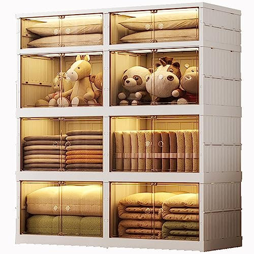 RIDAEX Installationsfreier Aufbewahrungsschrank aus Kunststoff, faltbar, für den Haushalt, Aufbewahrung, Schuhschrank, Spind, Wohnzimmer, Snackschrank,B