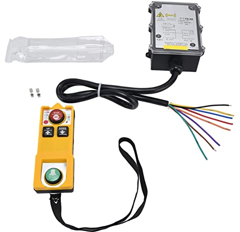 Garosa Kran Fernbedienung 2-Tasten 100m IP68 | Kabellose Kranfernbedienung mit 2 Tasten Reichweite 100m IP68 geschützt Robustes ABS-Gehäuse für Industrie