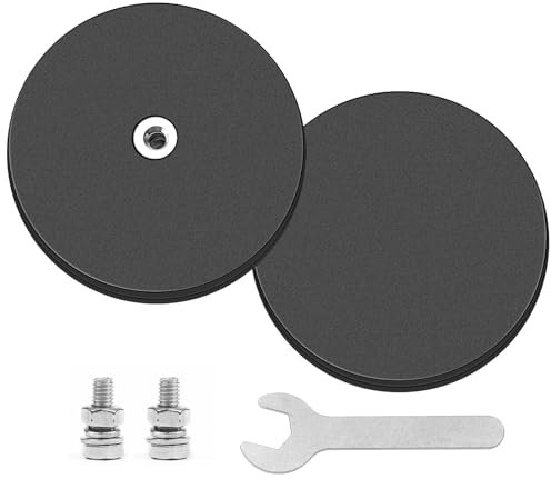 NIXRET Magneti in gomma forti e antiscivolo, forza di tenuta, base di montaggio magnetica per barre luminose e specchi supplementari da esterno (88 mm Diametro, portata 55 kg, 2 pezzi)