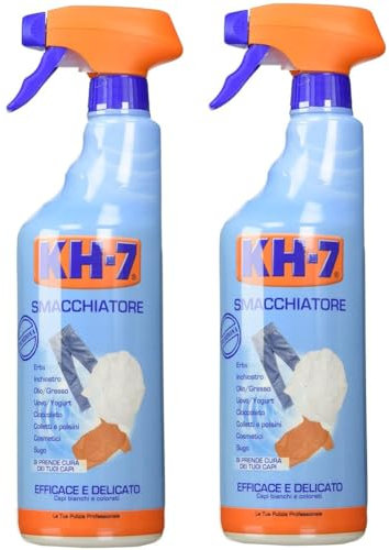 2 x 750 ml KH7 Smacchiatore Spray Efficace e Delicato per Capi Bianchi e Colorati, Super Potente Promo Pack 2 Pezzi
