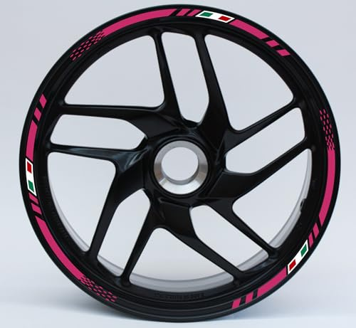 DualColorStampe Juego completo de pegatinas con tiras para llantas de motocicleta para 2 ruedas con 17 pulgadas (17 pulgadas), diseño deportivo, número de artículo D0062 (Fucsia 41)