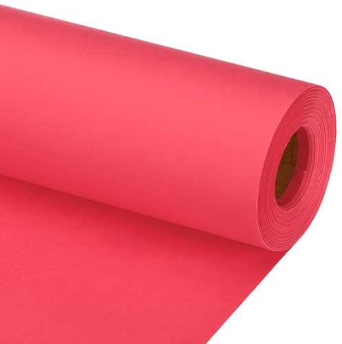 PATIKIL Zeichenpapierrolle 38cm x 20m Zeichenpapier 80 g/m² Rot | Papierrolle Kraftpapier Malpapier Skizzenpapier Bastelpapier, Für Staffelei Malen Handwerk Geschenkverpackung