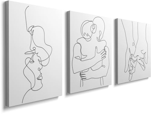 prinfantasy Minimalist Wall Art 3 Pictures - Modern Canvas Black and White Poster Prints 30x40cm GYH0011