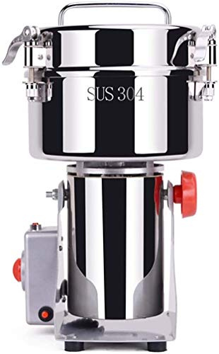 sjdoPulse Mulino per Cereali 2000G Mulino per Cereali Mulino per caffè Mulino per Cereali Elettrico Mulino per Cereali in Polvere Farina di Cereali in Acciaio Inox 304